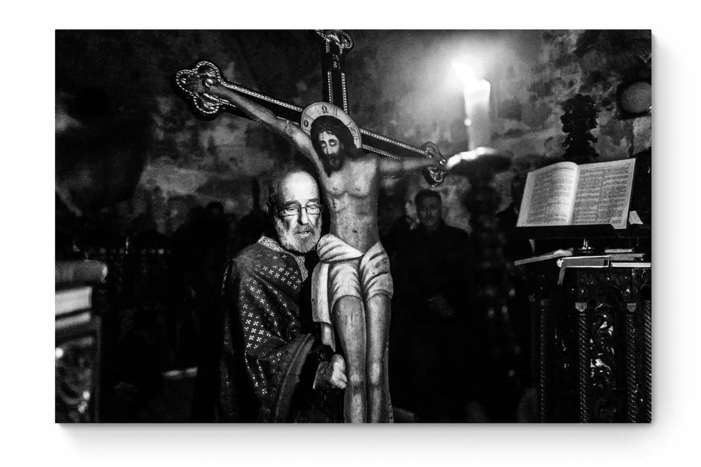 Black and White Photography Wall Art Greece | Cross Olympos Karpathos Dodecanese by George Tatakis - whole photo
