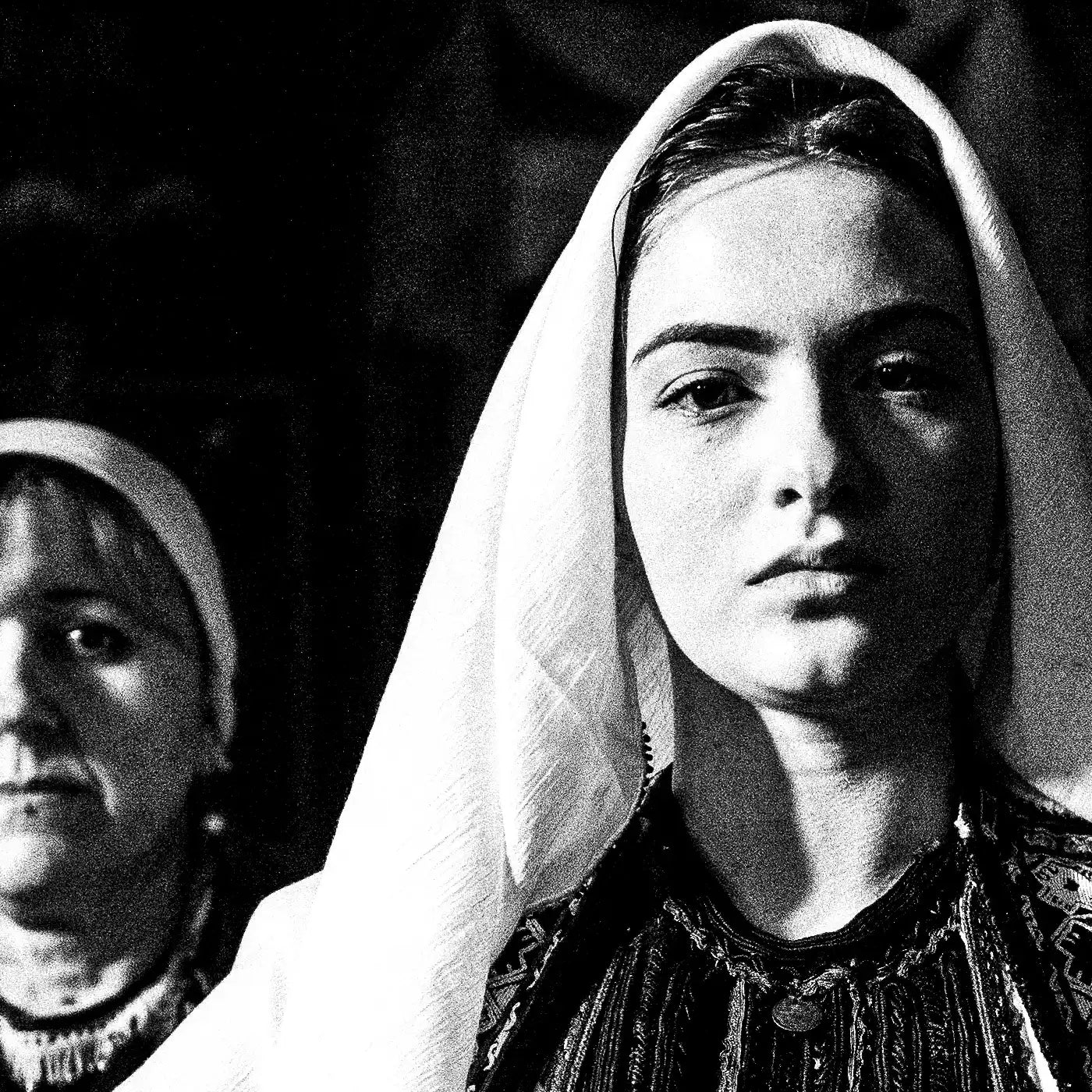 Black and White Photography Wall Art Greece | Costumes of Kladorachi at a local church Florina W. Macedonia by George Tatakis - detailed view