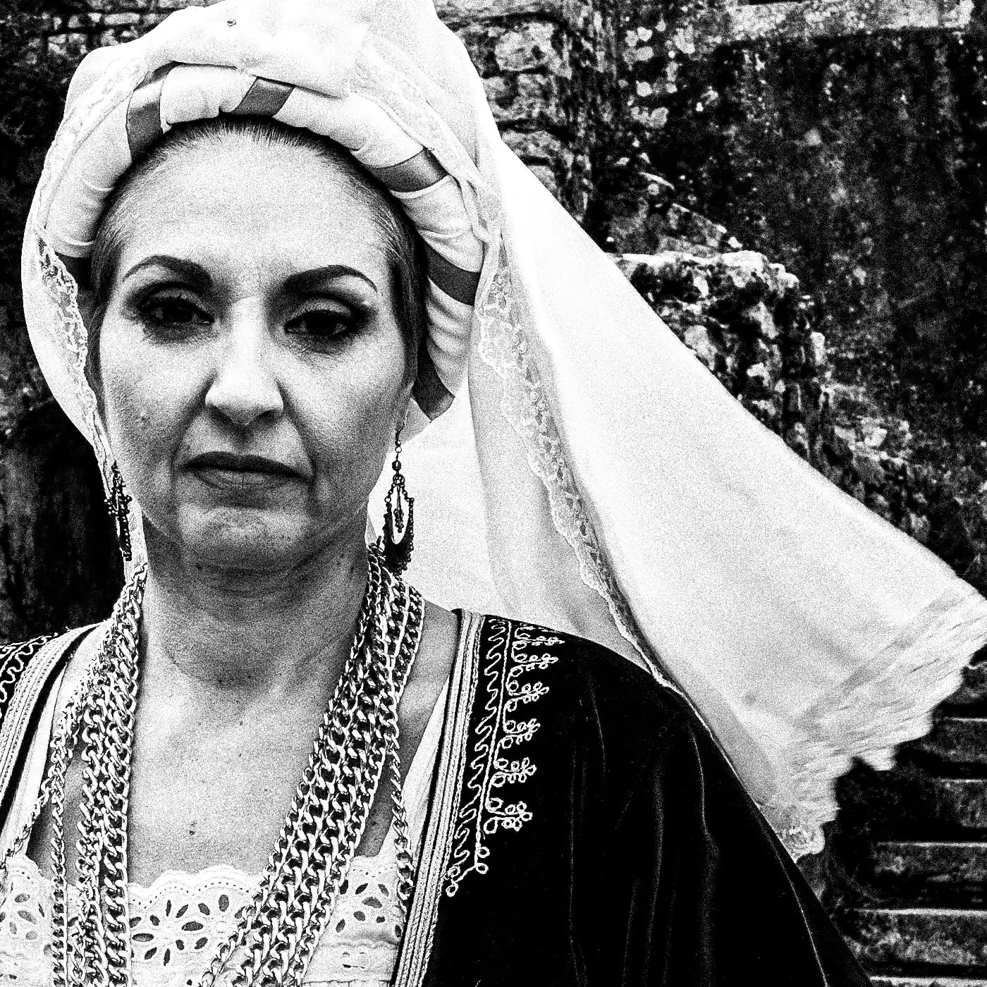 Black and White Photography Wall Art Greece | Costume of northern Corfu island in Palaea Perithea Ionian Sea by George Tatakis - detailed view