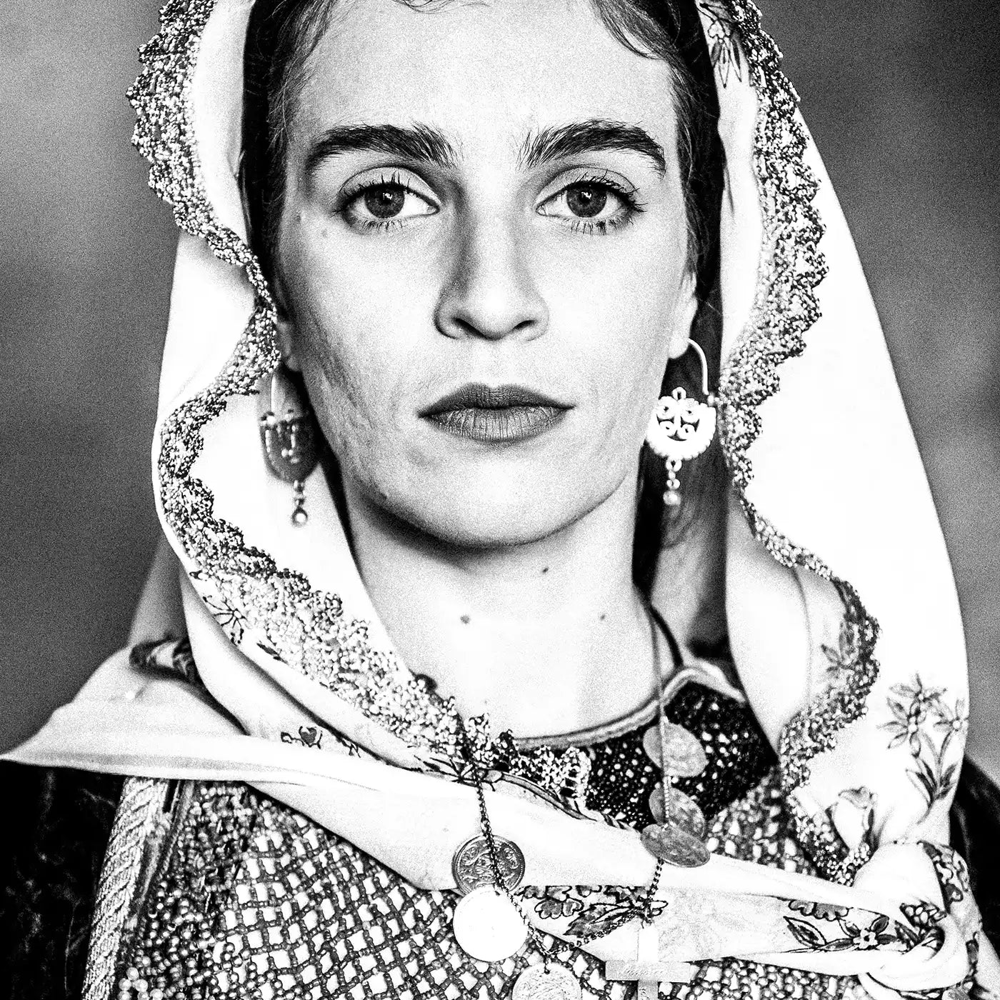 Black and White Photography Wall Art Greece | Engagement costume of Salamina Attica by George Tatakis - detailed view