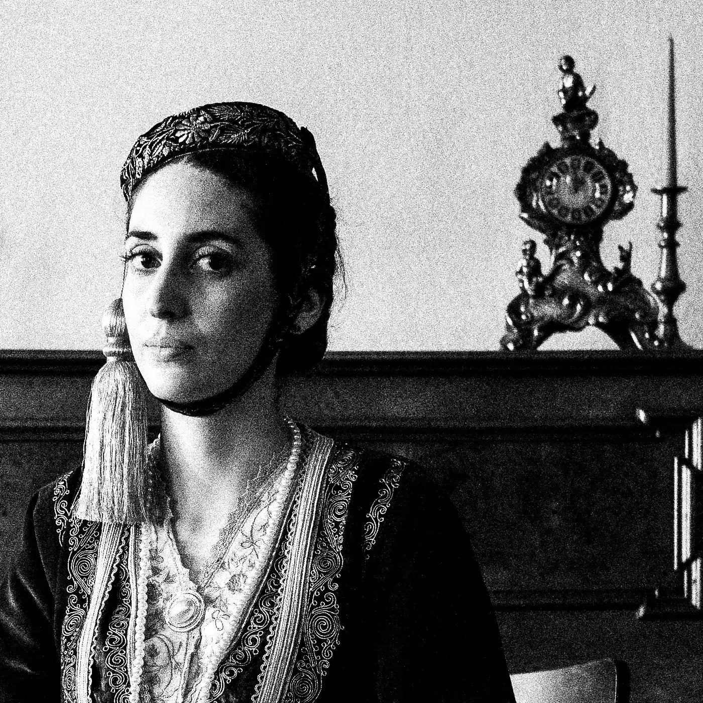 Black and White Photography Wall Art Greece | Costume of Amalia in Tripolis Arcadia Peloponnese by George Tatakis - detailed view