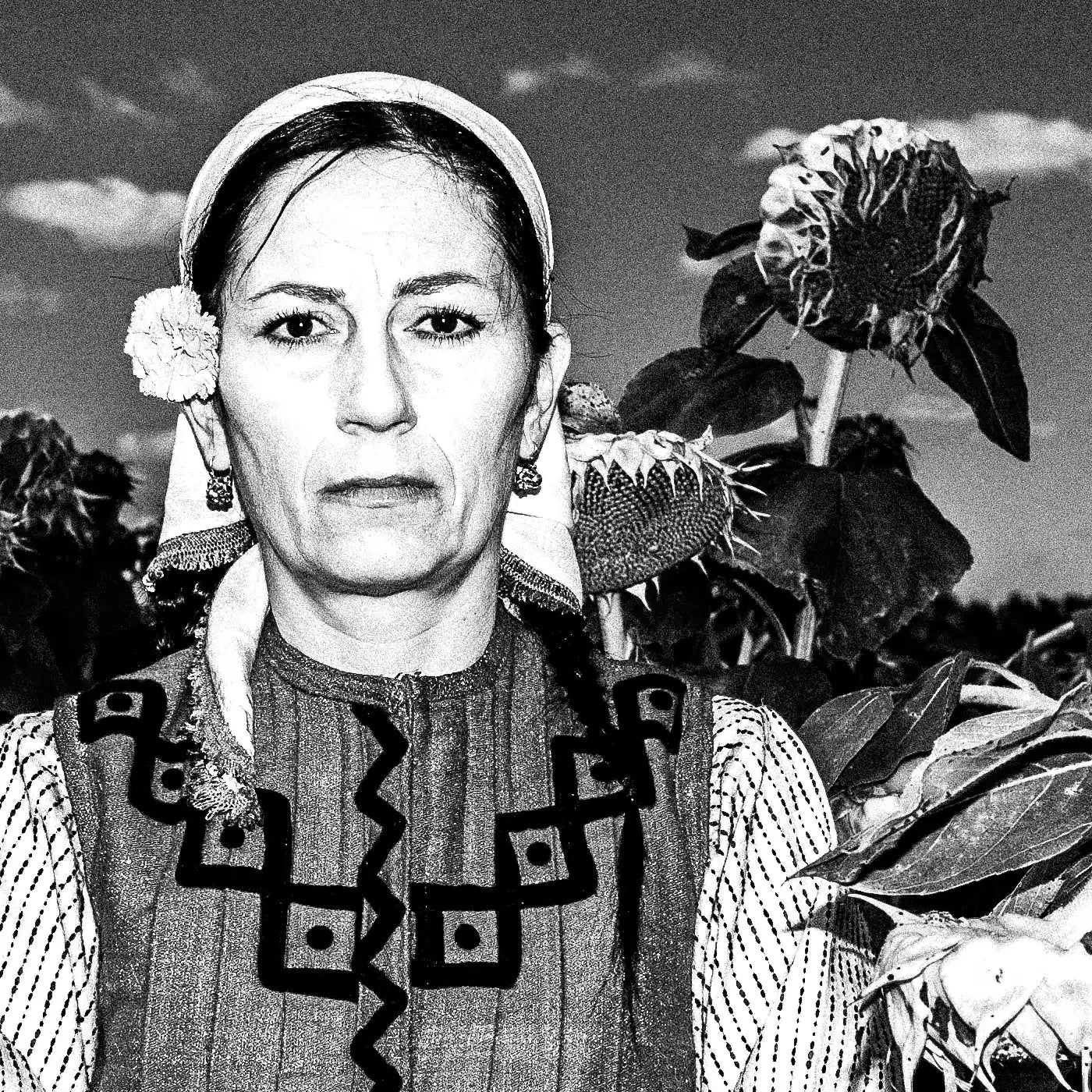 Black and White Photography Wall Art Greece | Costume of Vyssa Thrace by George Tatakis - detailed view