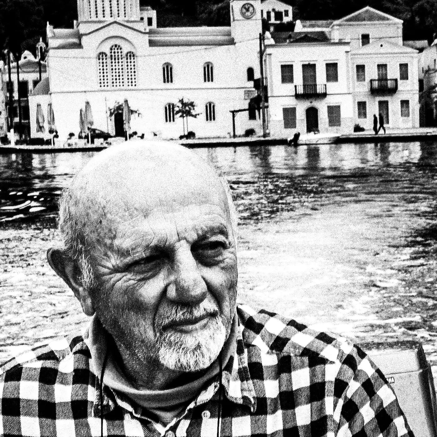 Black and White Photography Wall Art Greece | Boat in Kastellorizon Dodecanese by George Tatakis - detailed view