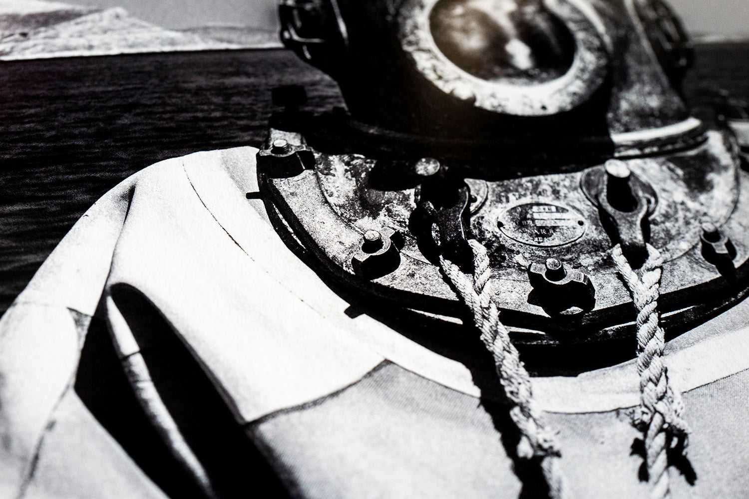 Close-up of a black-and-white photographic print by George Tatakis