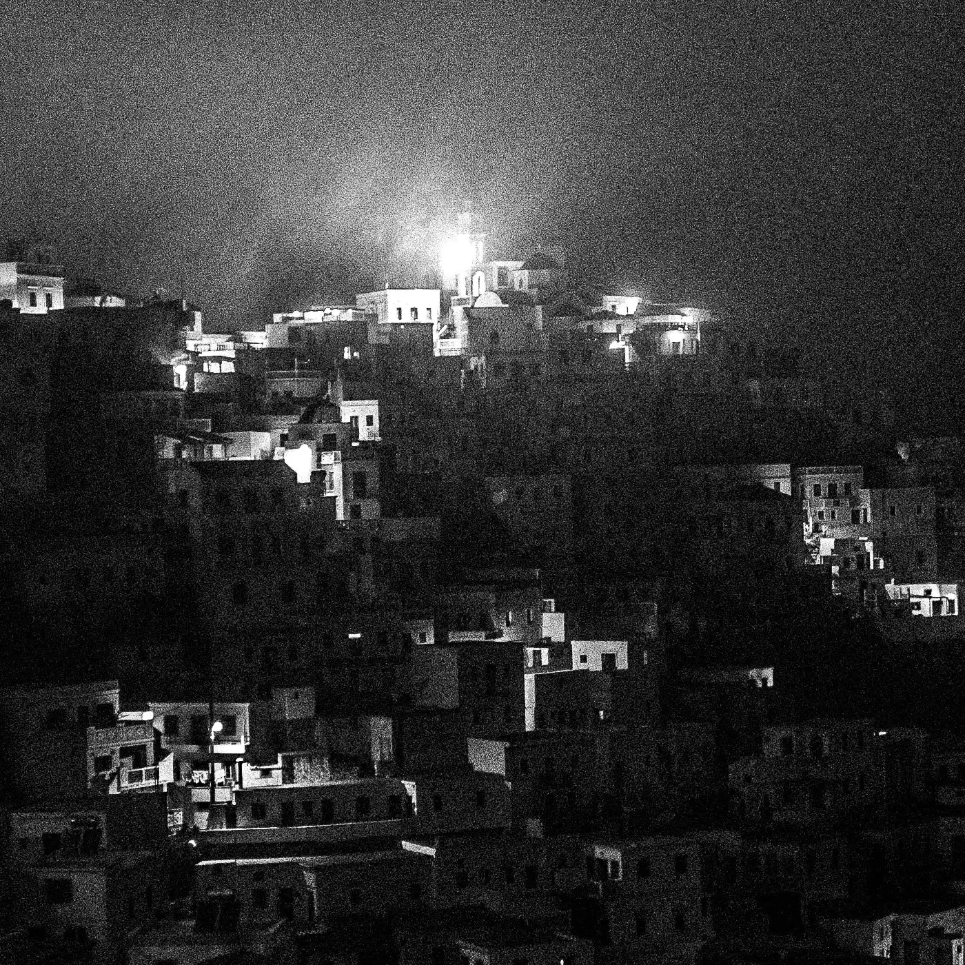 Black and White Photography Wall Art Greece | Fog in Olympos Karpathos Dodecanese by George Tatakis - detailed view