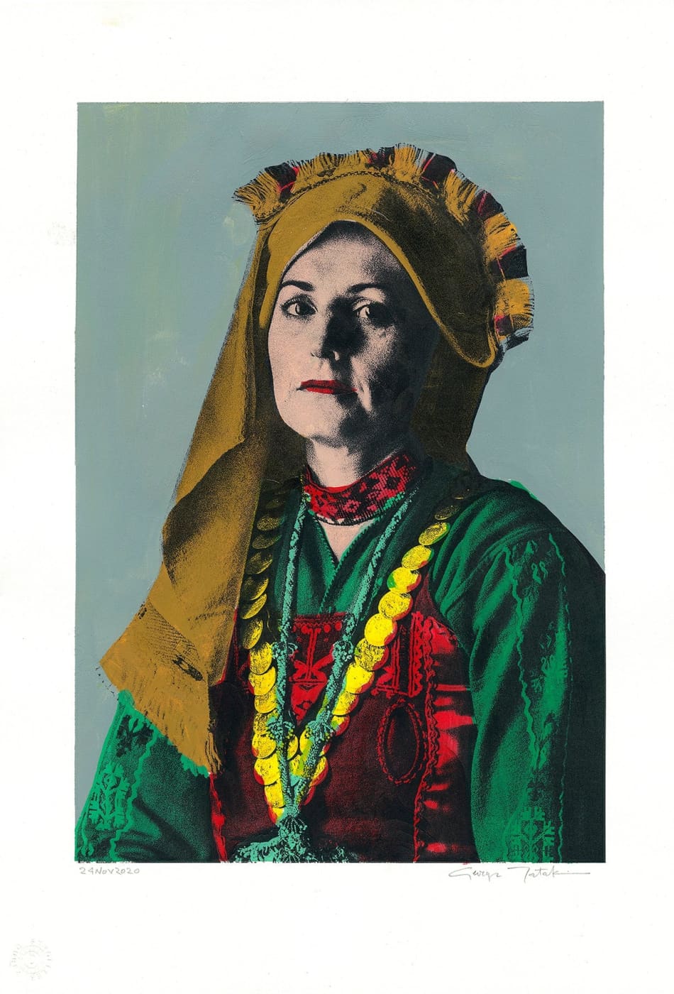 Wall Art Living Room Decor - George Tatakis | Greece | Painting. Thracian lady #3 | Worldwide Shipping