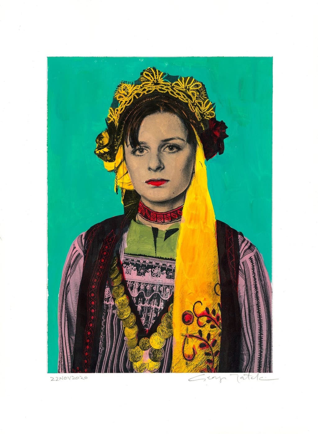 Wall Art Living Room Decor - George Tatakis | Greece | Painting. Thracian lady #2. | Worldwide Shipping