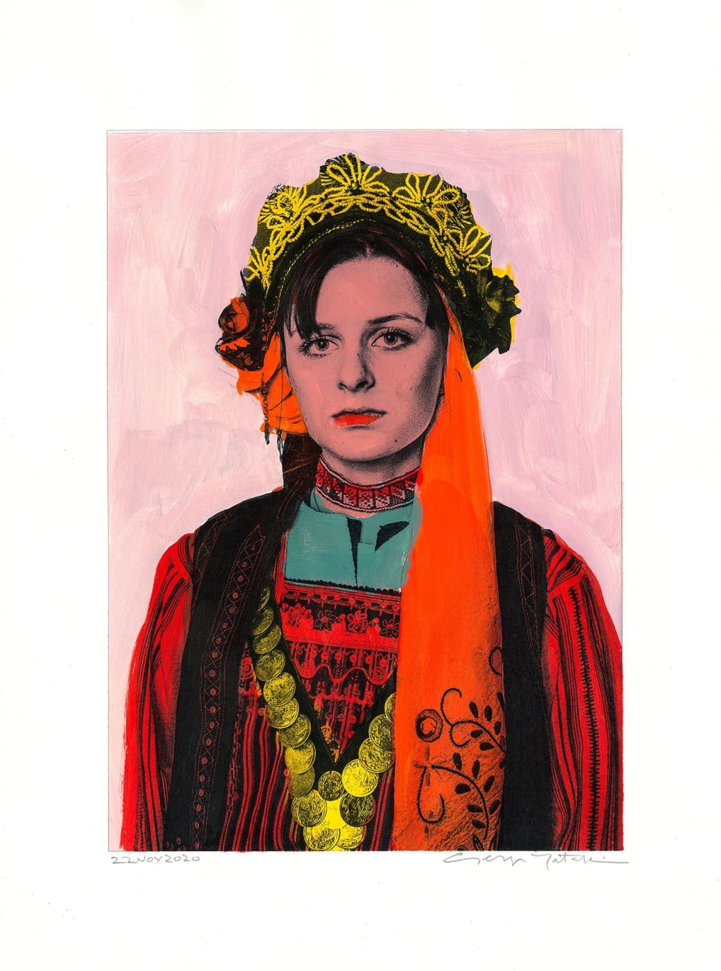 Wall Art Living Room Decor - George Tatakis | Greece | Painting. Thracian lady #4. | Worldwide Shipping