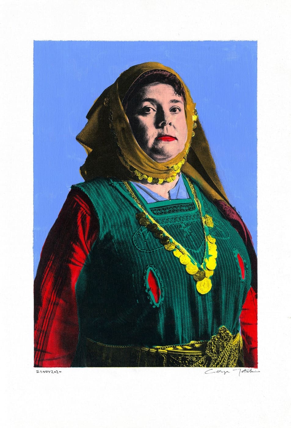 Wall Art Living Room Decor - George Tatakis | Greece | Painting. Thracian lady #10 | Worldwide Shipping