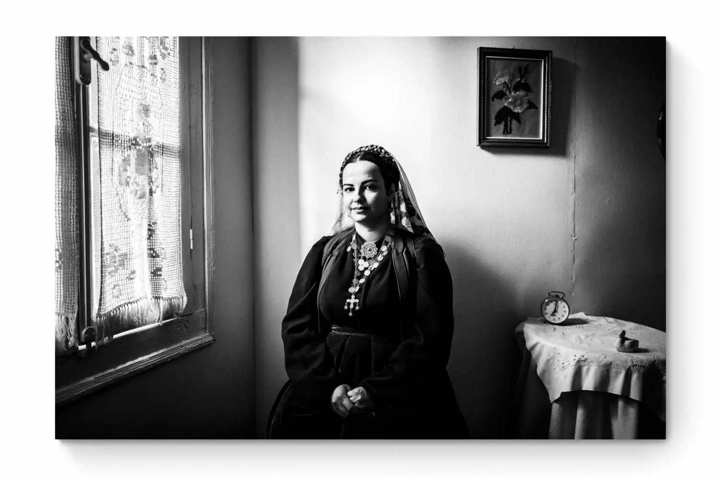 Black and White Photography Wall Art Greece | Costume of Platanos in a traditional local house Nafpaktos Aetoloacarnanea Greece by George Tatakis - whole photo