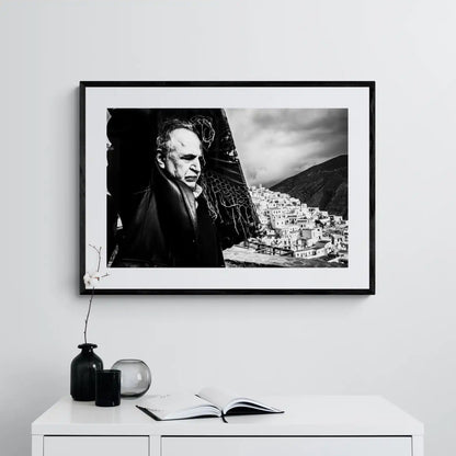 Black and White Photography Wall Art Greece | Carrying the Icon in Olympos Karpathos Dodecanese by George Tatakis - single framed photo