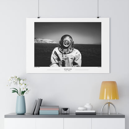 The Sponge Diver | Black-and-White photography Wall Art Poster from Greece, by George Tatakis - large size