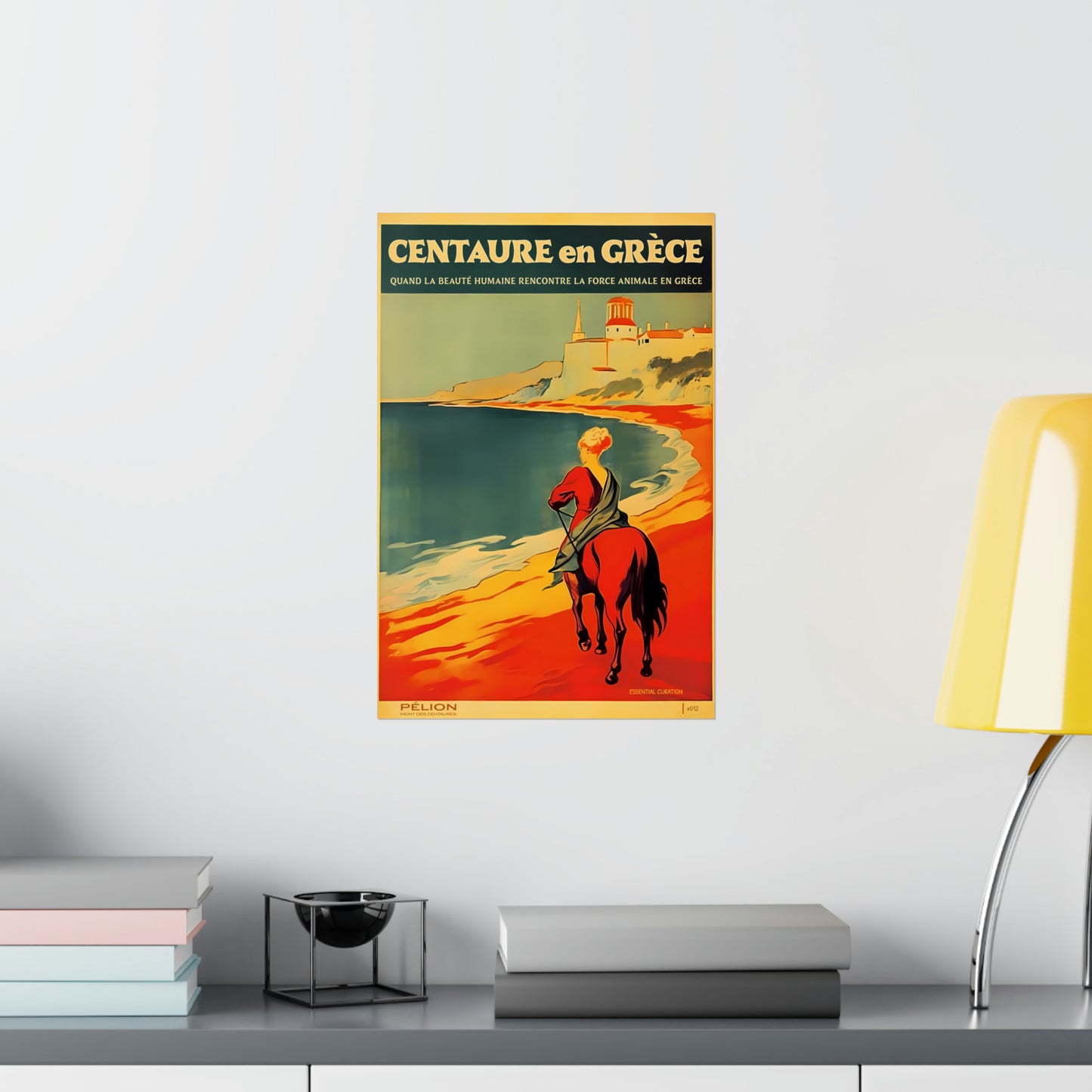 Color Retro Poster Wall Art from Greece by George Tatakis | Centaur in Pelion by the sea - small size