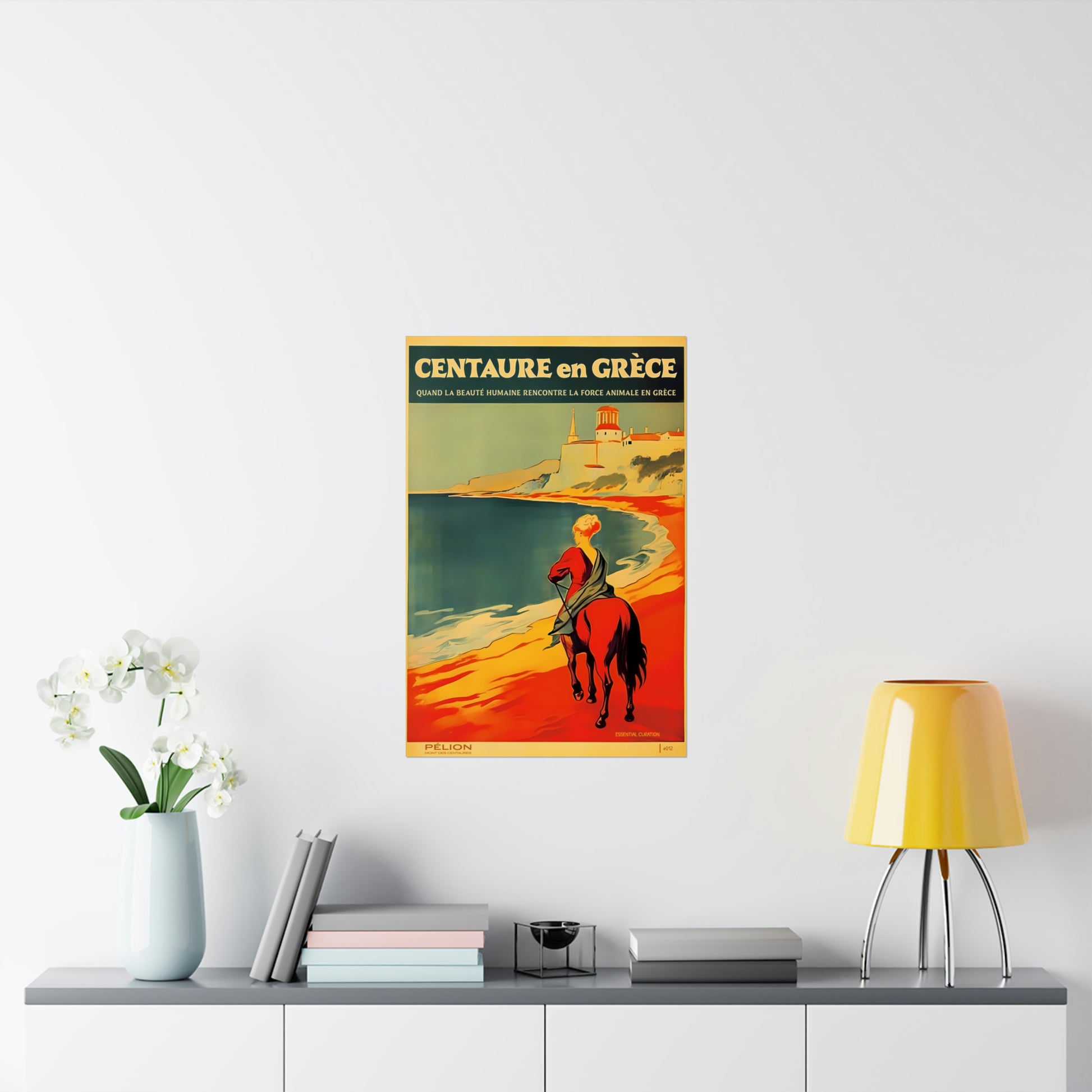 Color Retro Poster Wall Art from Greece by George Tatakis | Centaur in Pelion by the sea - medium size