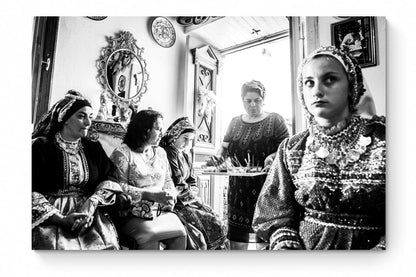 Black and White Photography Wall Art Greece | Sweetmeats during a wedding Olympos Karpathos by George Tatakis - whole photo