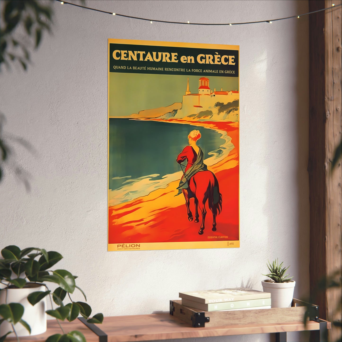 Color Retro Poster Wall Art from Greece by George Tatakis | Centaur in Pelion by the sea - modern room