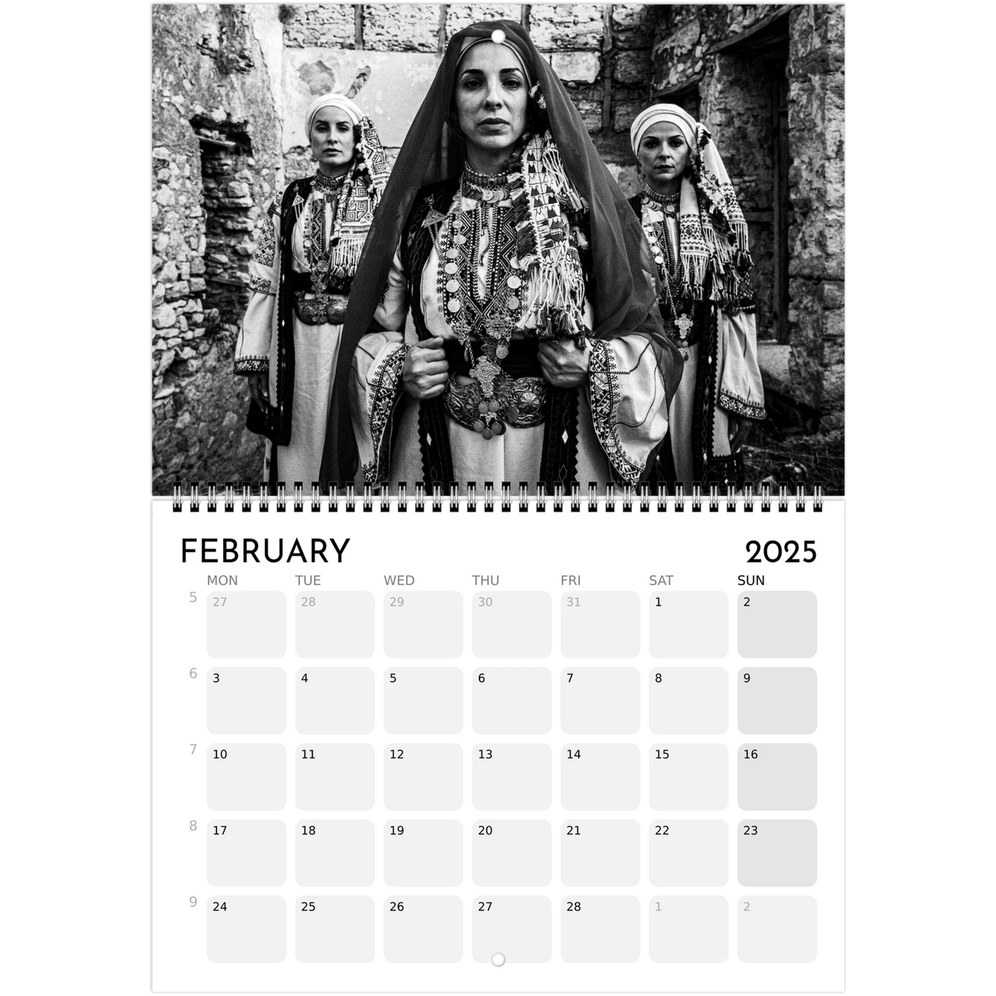 2025 Caryatis Wall Calendar (EU) – Black and White Photography