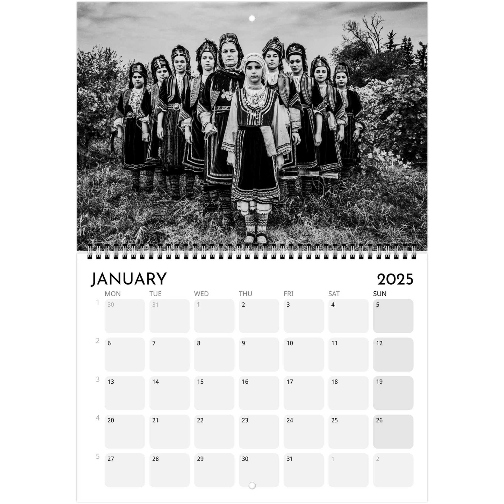 2025 Caryatis Wall Calendar (EU) – Black and White Photography