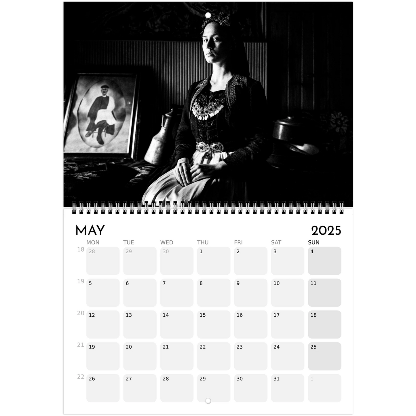 2025 Caryatis Wall Calendar (EU) – Black and White Photography