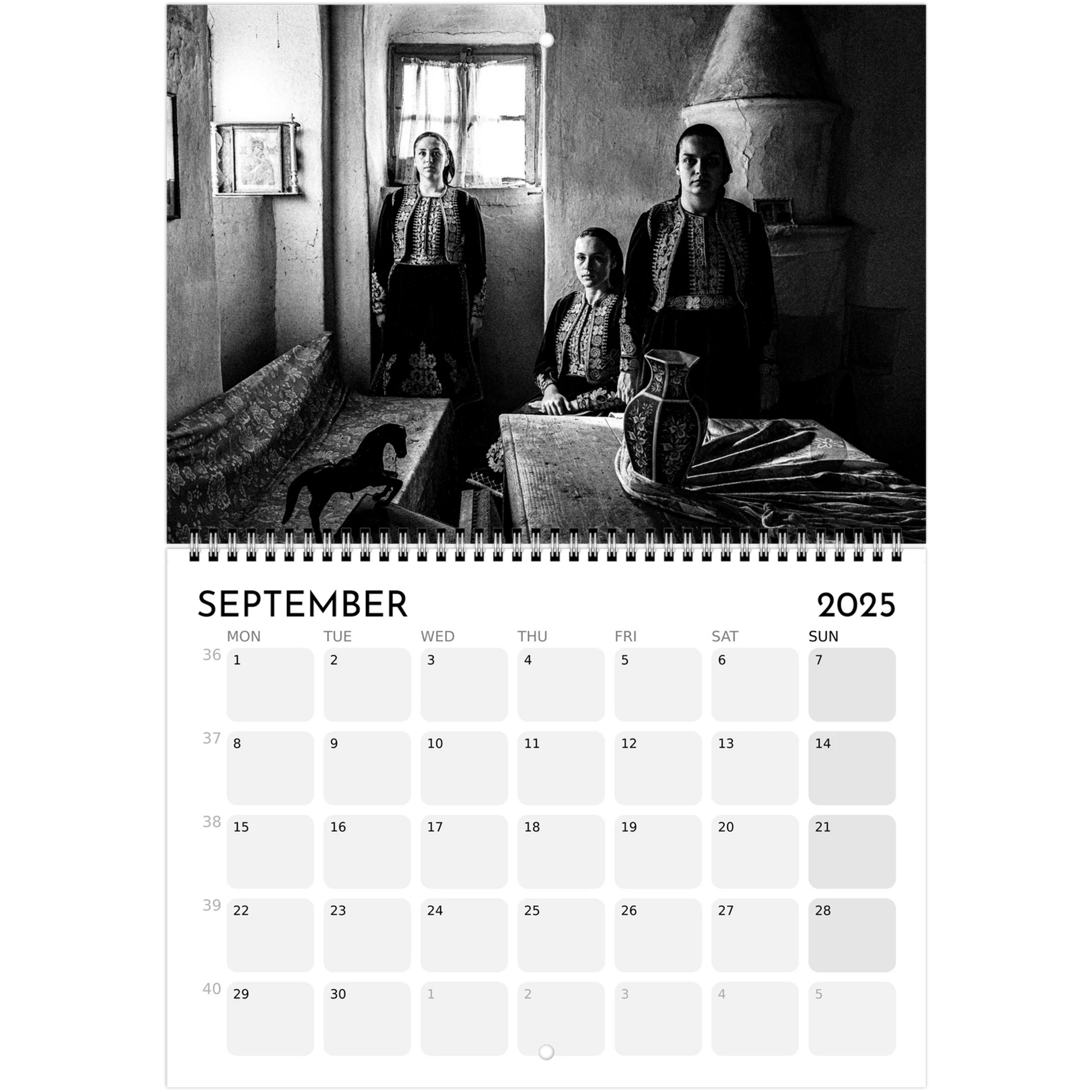 2025 Caryatis Wall Calendar (EU) – Black and White Photography