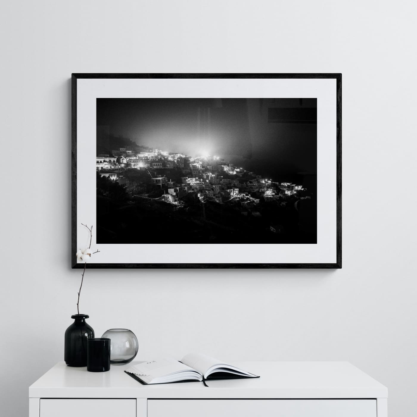 Black and White Photography Wall Art Greece | Fog in Olympos Karpathos Dodecanese by George Tatakis - single framed photo