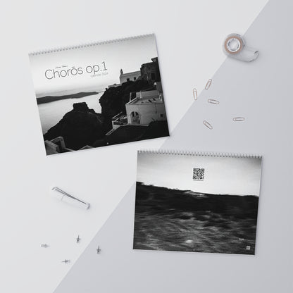 George Tatakis' Chorōs Santorini Calendar 2024 | 12 Months of Captivating Santorini Greek Island photos in Black & White - covers