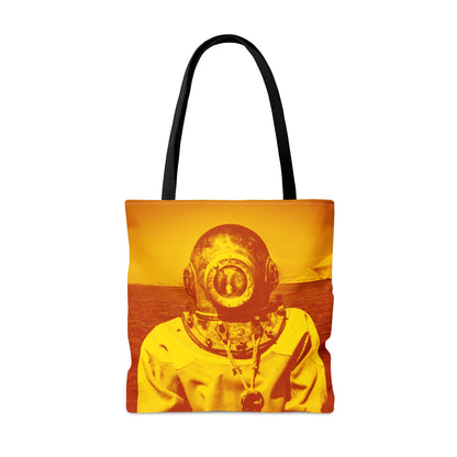 Kalymnos Sponge Diver Tote Bag - Vibrant Yellow-Orange Gradient Print - back