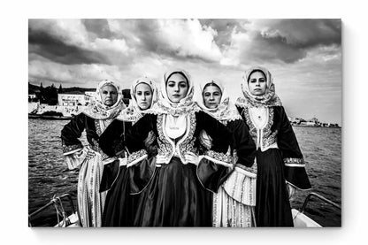 Black and White Photography Wall Art Greece | Bouboulina dresses in Spetses island Saronic gulf by George Tatakis - whole photo