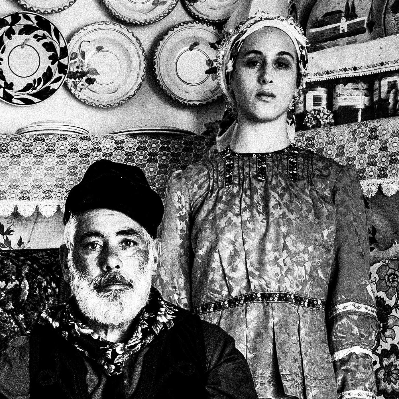 Black and White Photography Wall Art Greece | Traditional costumes of Afantou in a local house Rhodes by George Tatakis - detailed view