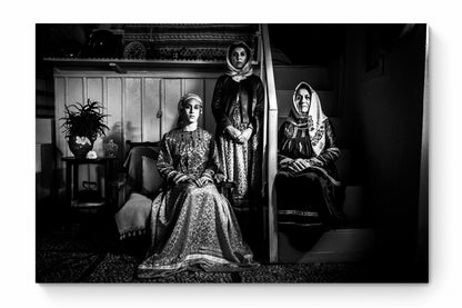 Black and White Photography Wall Art Greece | Traditional costumes of Afantou in a local house Rhodes by George Tatakis - whole photo