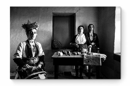 Black and White Photography Wall Art Greece | Costumes of Aggelochori Macedonia by George Tatakis - whole photo