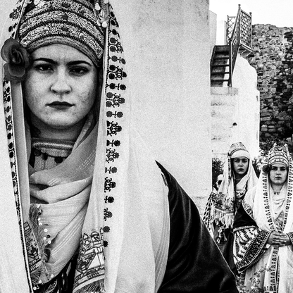 Black and White Photography Wall Art Greece | Costume of Astypalaea inside the castle Dodecanese Greece by George Tatakis - detailed view