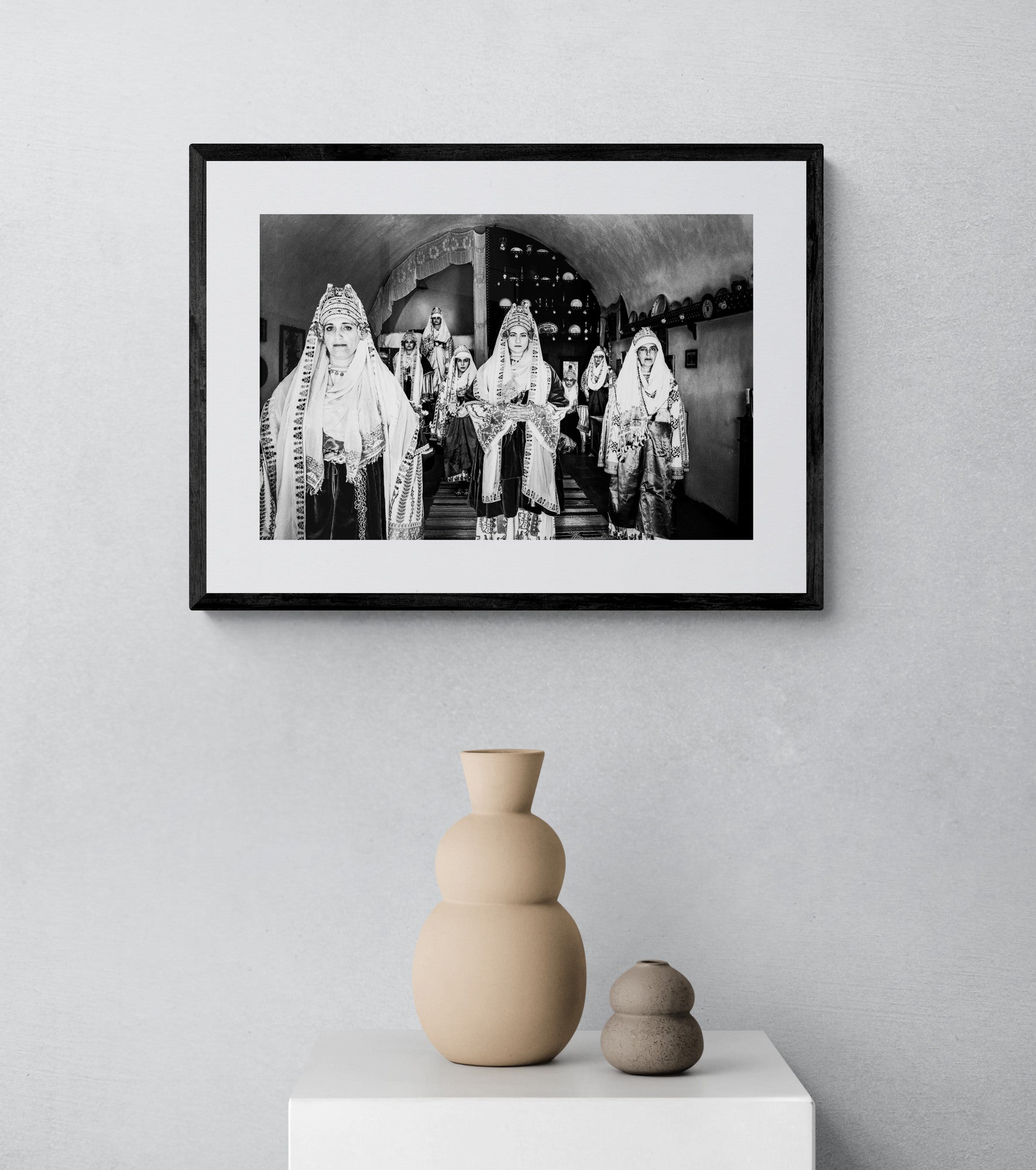 Black and White Photography Wall Art Greece | Costume of Astypalaea in a traditional house Dodecanese Greece by George Tatakis - single framed photo