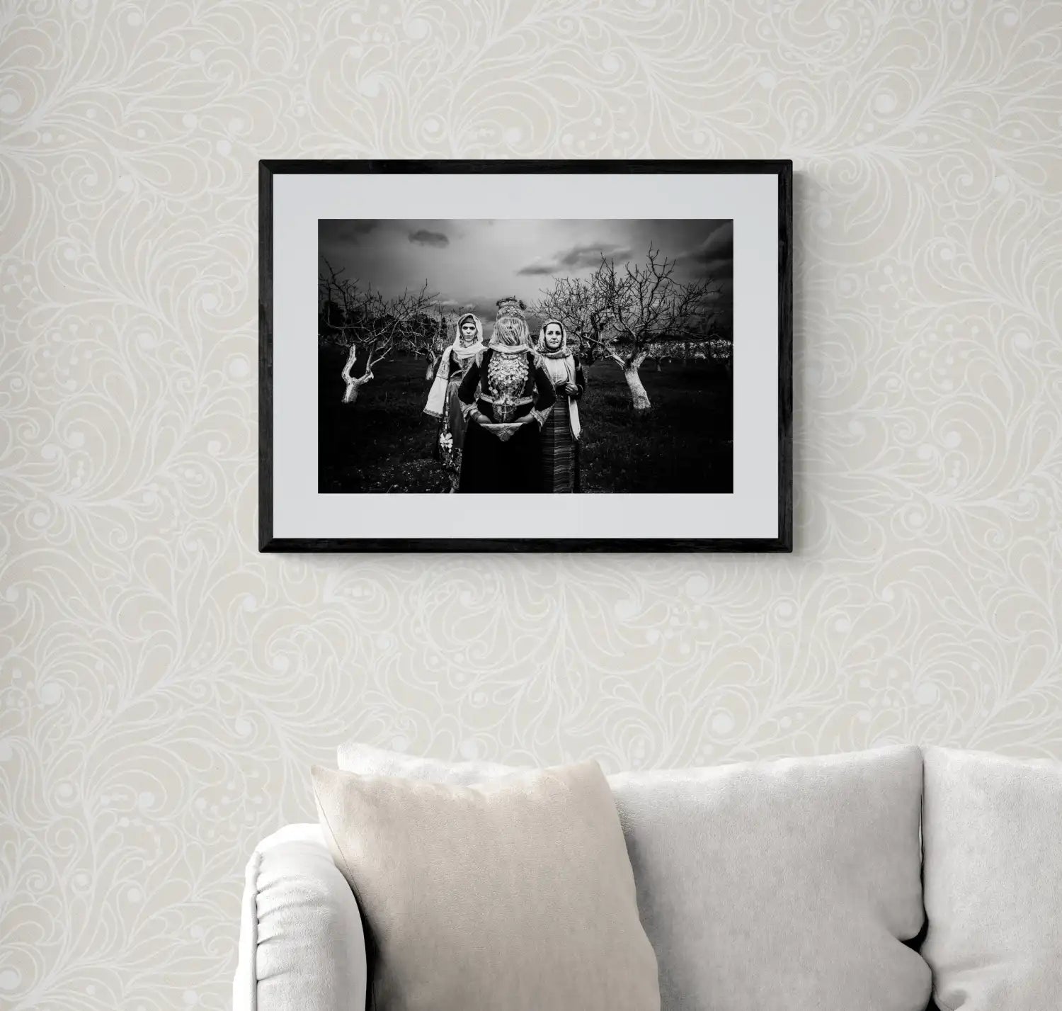 Black and White Photography Wall Art Greece | Costume of Megara Attica by George Tatakis - single framed photo