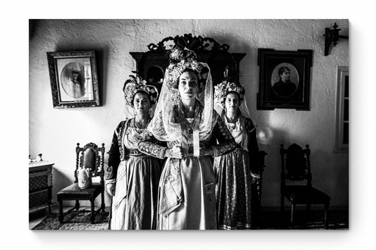 Black and White Photography Wall Art Greece | Costumes of central Corfu island in a traditional home Ionian Sea by George Tatakis - whole photo