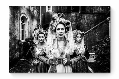 Black and White Photography Wall Art Greece | Costumes of central Corfu island at a local village Ionian Sea by George Tatakis - whole photo