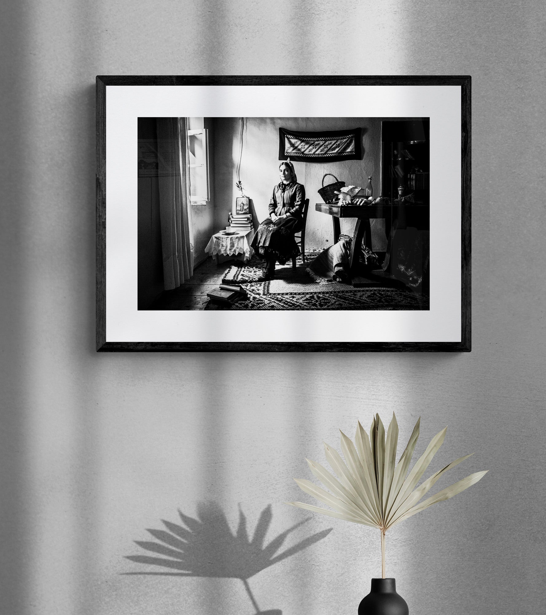 Black and White Photography Wall Art Greece | Costume of Divri Phthiotis Greece by George Tatakis - single framed photo