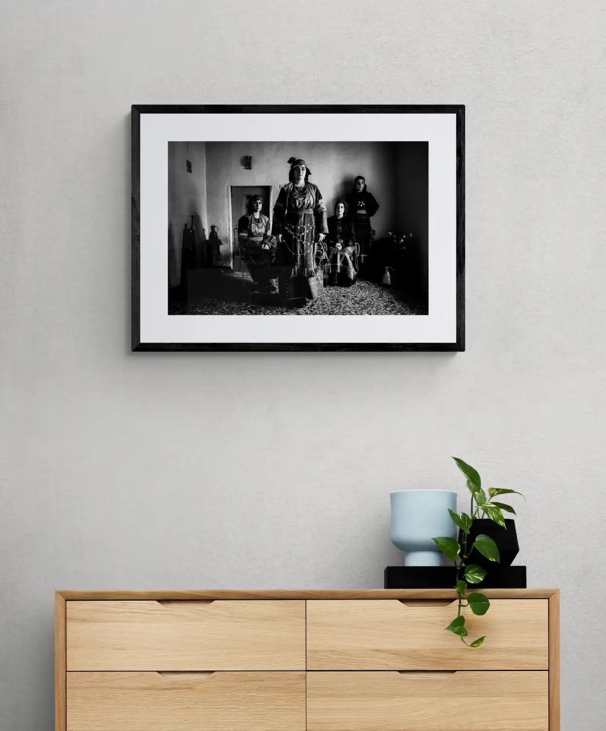 Black and White Photography Wall Art Greece | Costumes of Drymos Thessaloniki Macedonia by George Tatakis - single framed photo