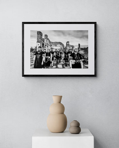 Black and White Photography Wall Art Greece | Costumes of Prespes at St. Achillios Cathedral W. Macedonia by George Tatakis - single framed photo