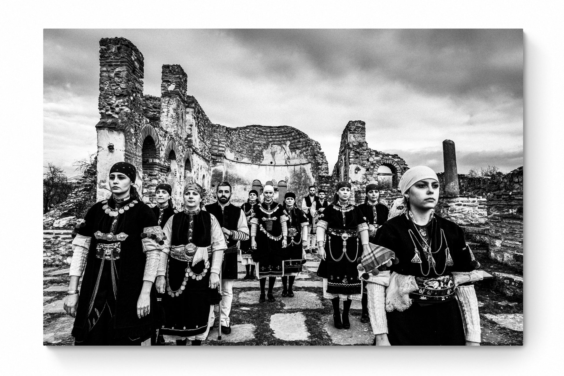 Black and White Photography Wall Art Greece | Costumes of Prespes at St. Achillios Cathedral W. Macedonia by George Tatakis - whole photo