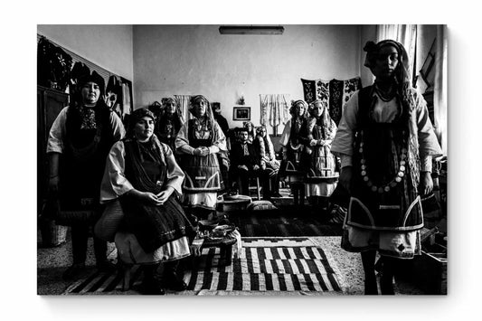 Black and White Photography Wall Art Greece | Costumes of Skopos at the local Museum Florina W. Macedonia by George Tatakis - whole photo