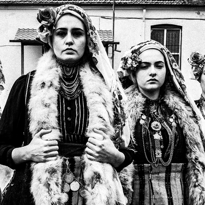 Black and White Photography Wall Art Greece | Costumes of Skopos Florina W. Macedonia by George Tatakis - detailed view