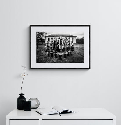 Black and White Photography Wall Art Greece | Costumes of Skopos Florina W. Macedonia by George Tatakis - single framed photo