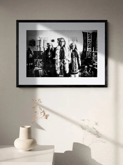 Black and White Photography Wall Art Greece | Costumes of Skopos at the local Museum Florina W. Macedonia by George Tatakis - single framed photo