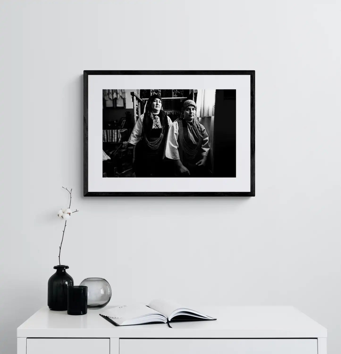 Black and White Photography Wall Art Greece | Costumes of Skopos at the local Museum Florina W. Macedonia by George Tatakis - single framed photo