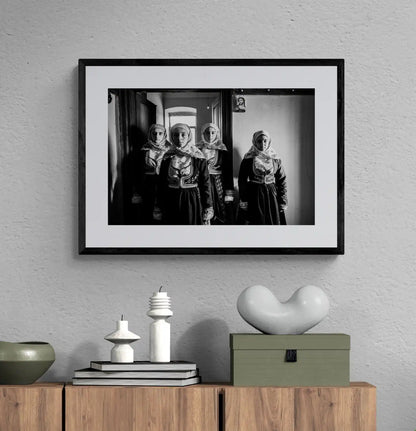 Black and White Photography Wall Art Greece | Costumes of Geraki in a traditional home Lakonia Peloponnese by George Tatakis - single framed photo