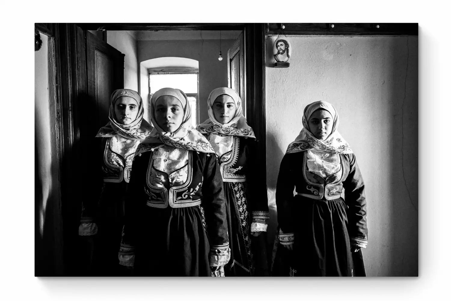 Black and White Photography Wall Art Greece | Costumes of Geraki in a traditional home Lakonia Peloponnese by George Tatakis - whole photo