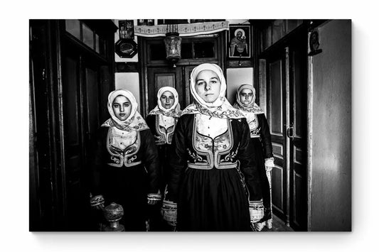 Black and White Photography Wall Art Greece | Costumes of Geraki in a traditional home Lakonia Peloponnese by George Tatakis - whole photo