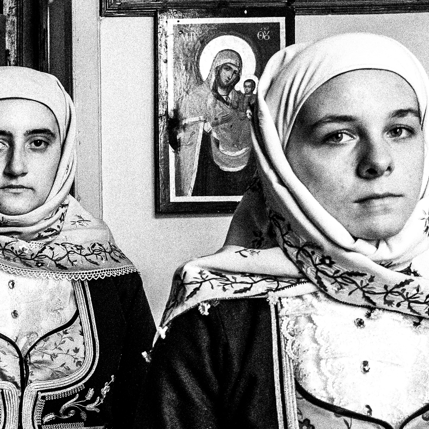 Black and White Photography Wall Art Greece | Costumes of Geraki in a traditional home Lakonia Peloponnese by George Tatakis - detailed view