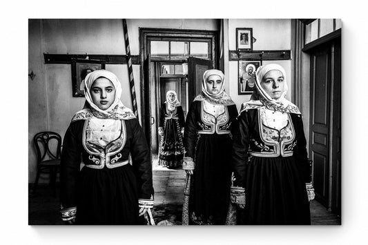 Black and White Photography Wall Art Greece | Costumes of Geraki in a traditional home Lakonia Peloponnese by George Tatakis - whole photo